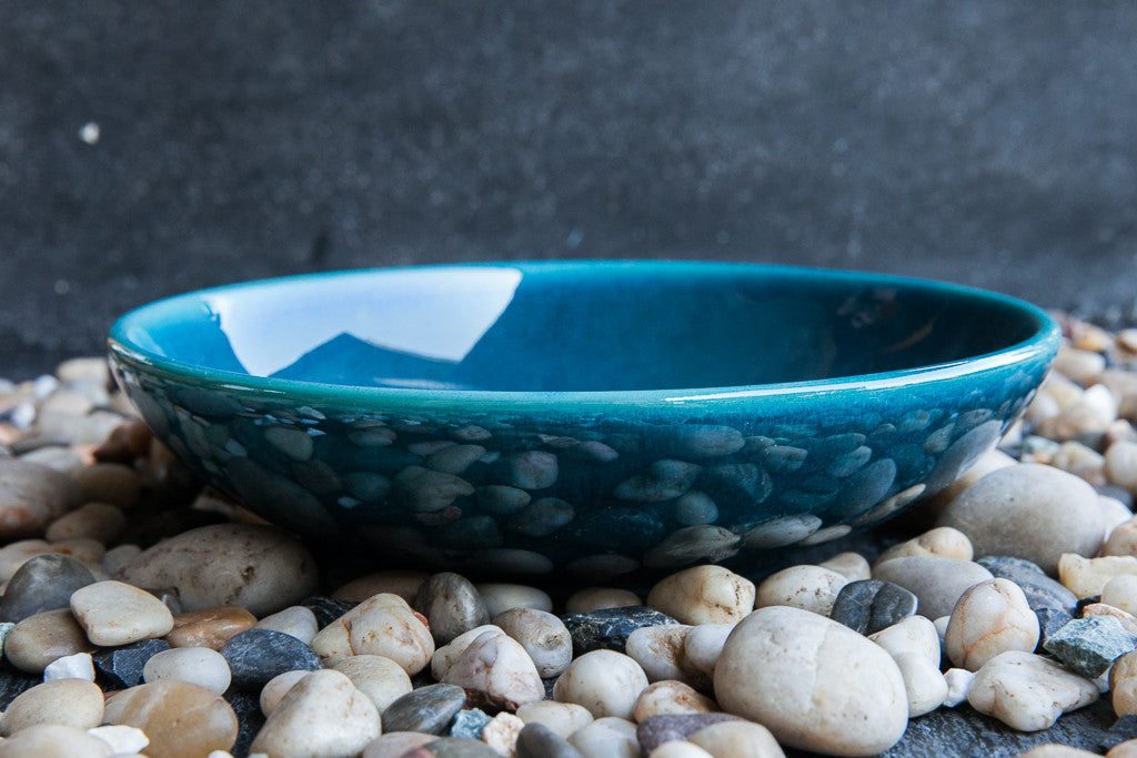 Handmade Turquoise Ceramic Soup & Pasta Bowl