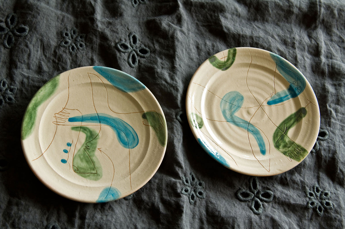 Turchese - Engraved Ceramic Dinner Set
