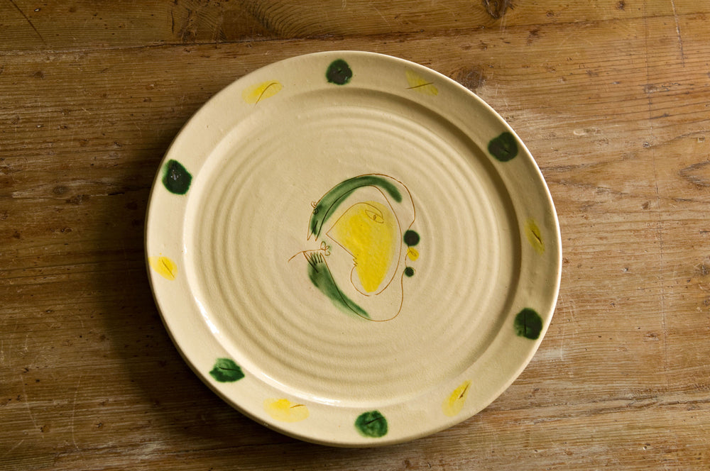 Hand-Painted Ceramic Serving Platter by Hans Fischer