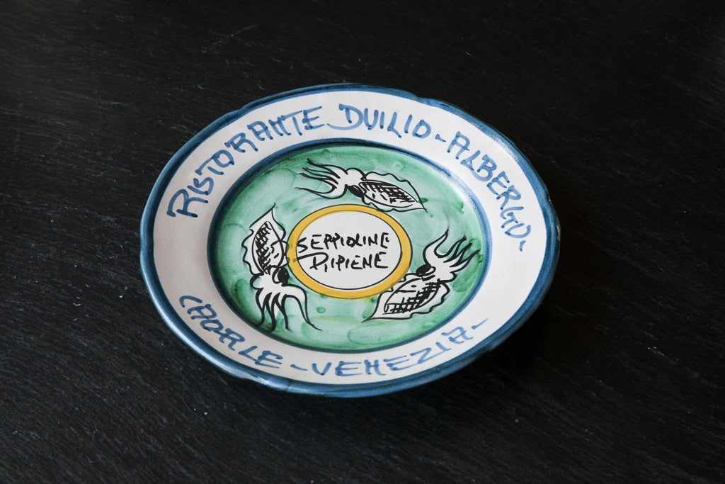 Hand-Painted Ceramic Plate with Sea Motif