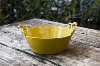 Golden Yellow Ornate Handle Bowl