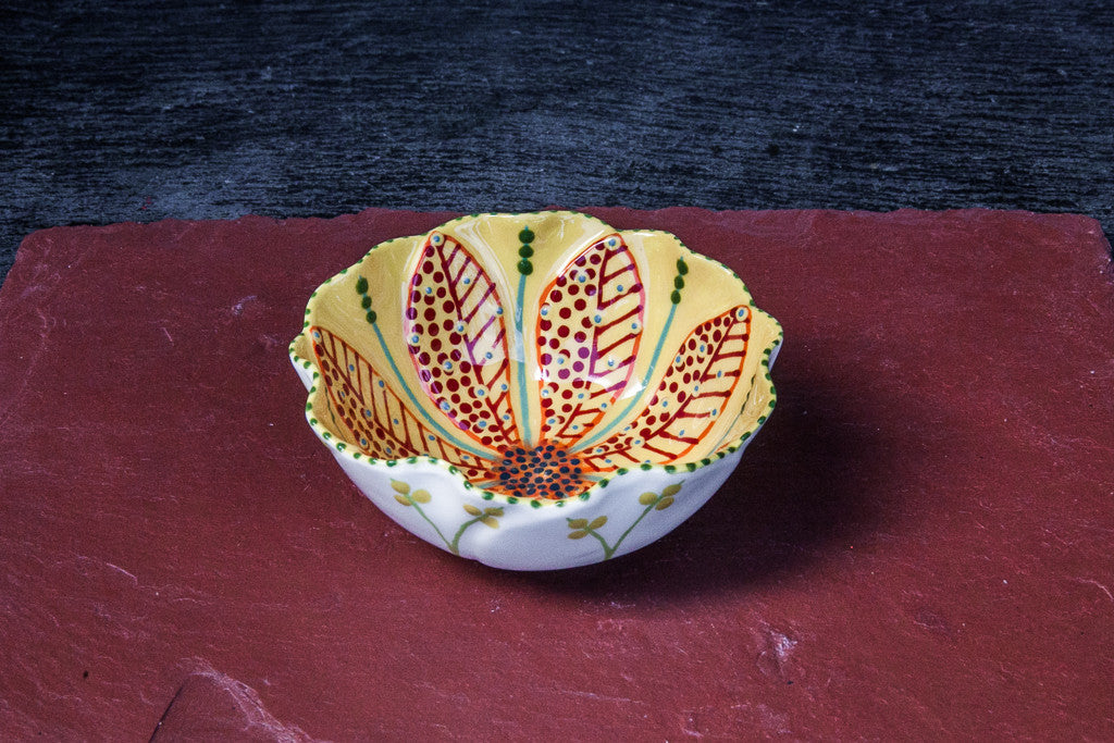 Hand-Painted Flower-Shaped Mini Bowl