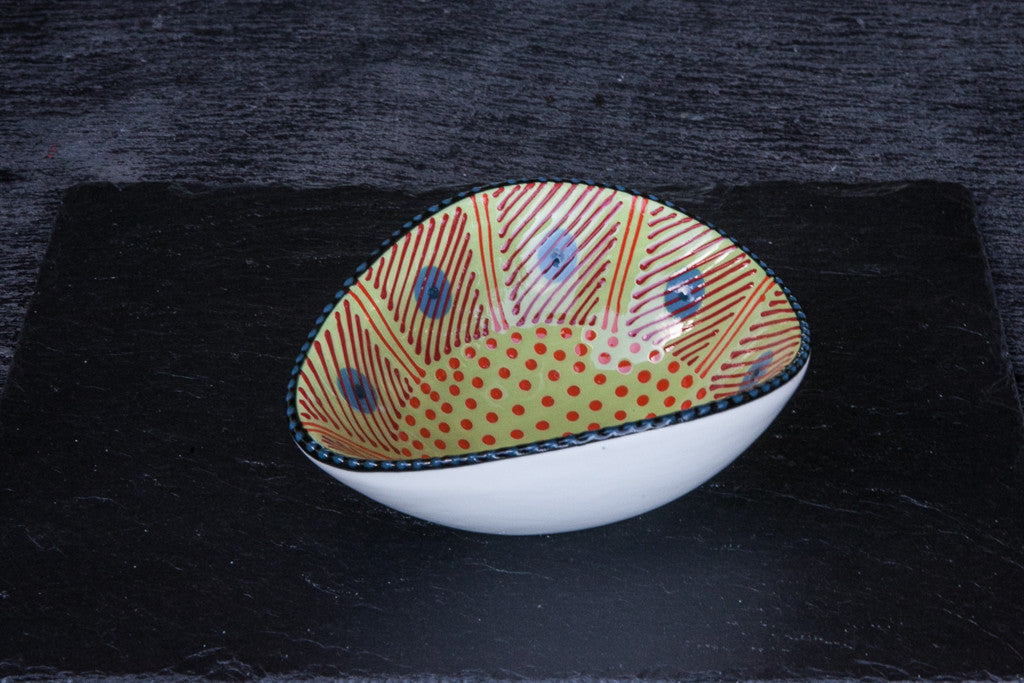 Hand-Painted Mango-Shaped Ceramic Bowl