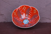 Hand-Painted Flower-Shaped Ceramic Bowl