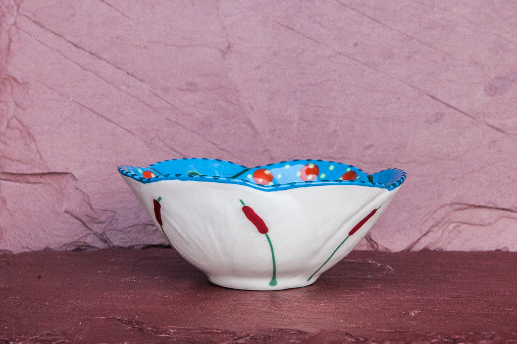 Semi - Hand-Painted Flower-Shaped Mini Bowls