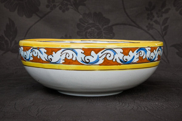 Rosone - Ocra Sicilian Baroque Handmade Serving Bowl
