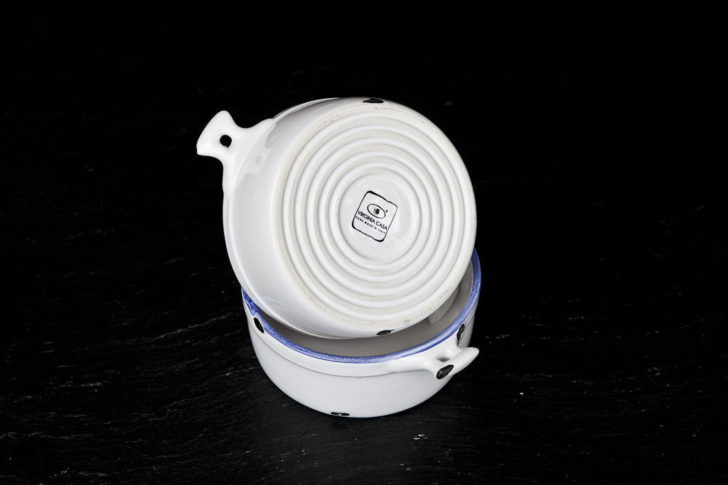 Battello - Mini Casseruola Shabby-Chic In Ceramica Smaltata