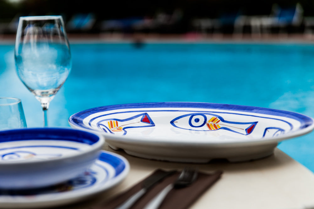 Ceramic platter, Handmade ceramic platter, painted ceramic platter,