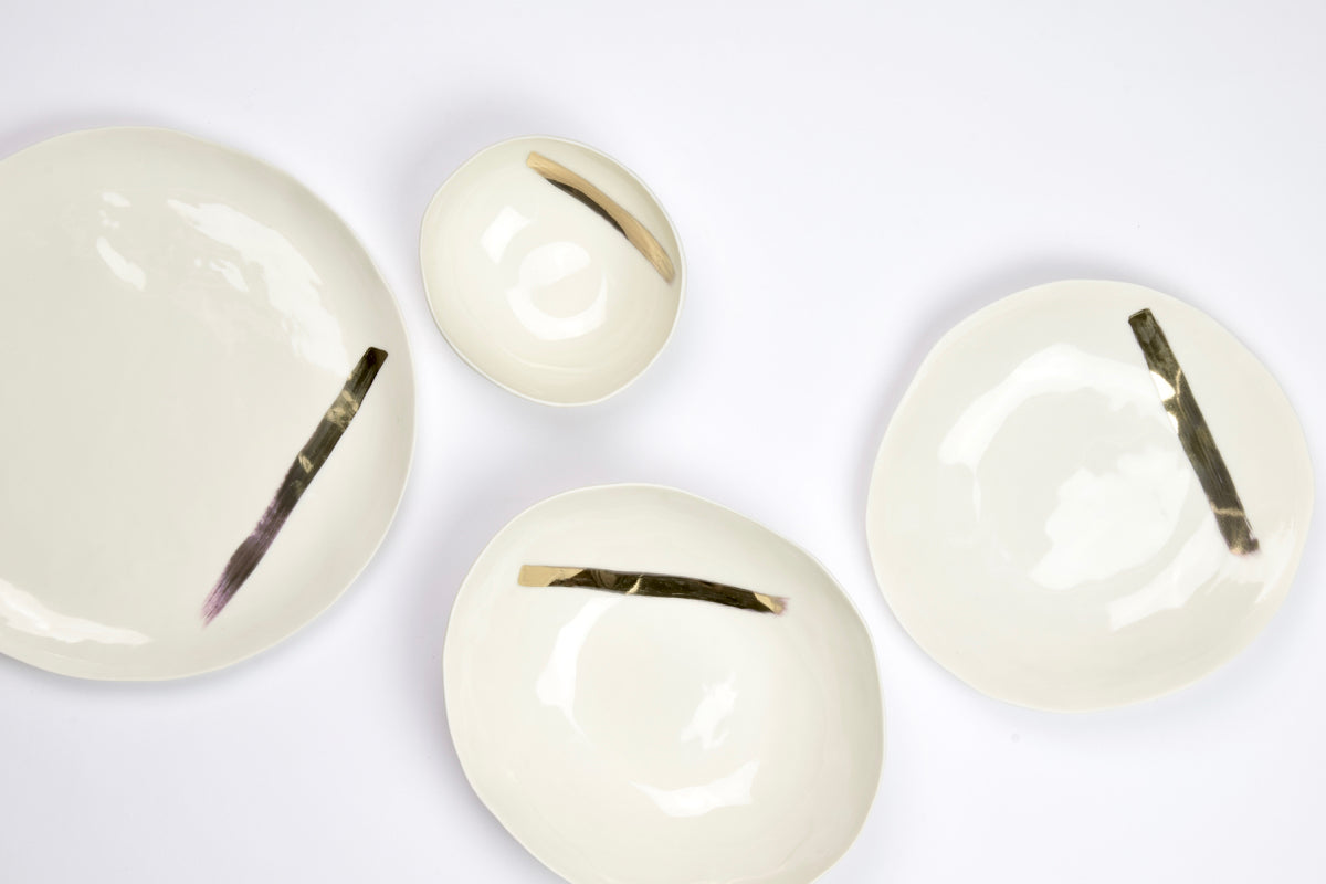 Luna Gold - Handmade Porcelain dinner set