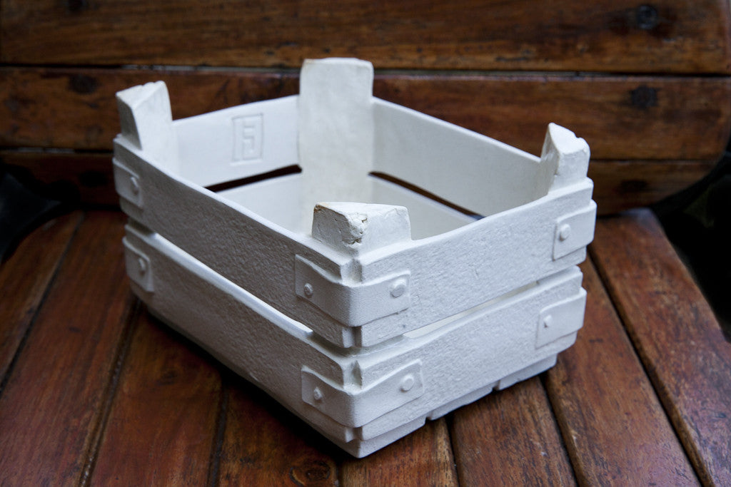 Handmade White Porcelain Bread Basket