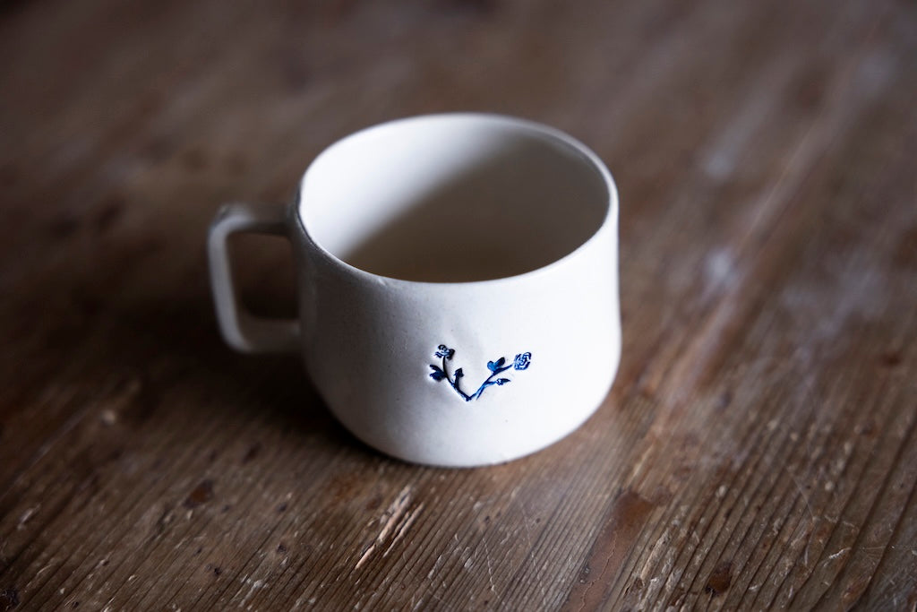 Blue Signature — Set tazza e piattino in gres