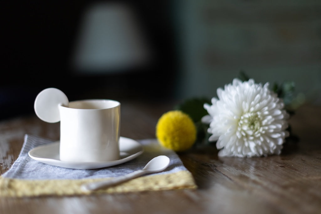 Luna - Set da tè e caffè in porcellana fatto a mano