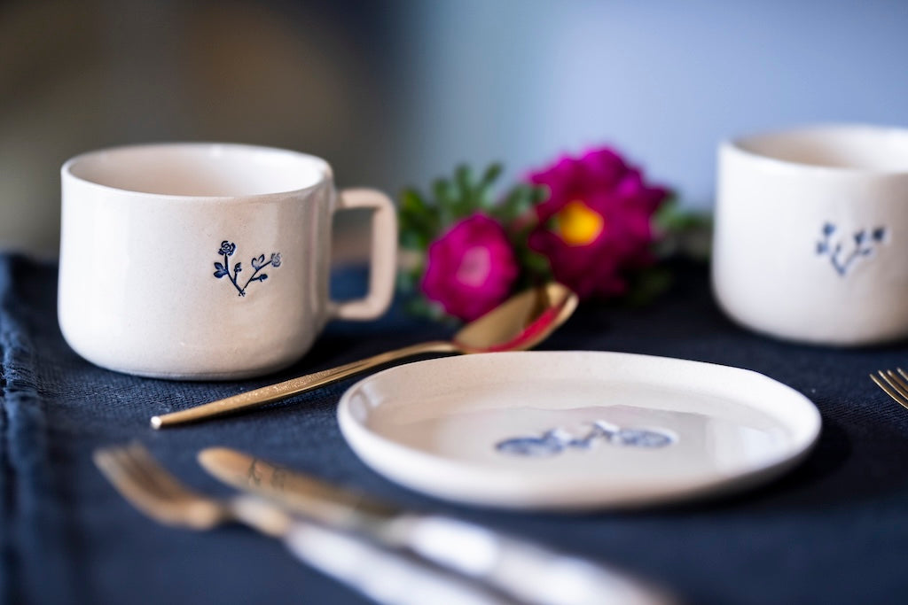 Blue Signature — Handmade Stoneware Baking Cups