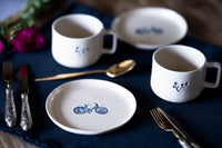 Blue Signature — Set tazza e piattino in gres