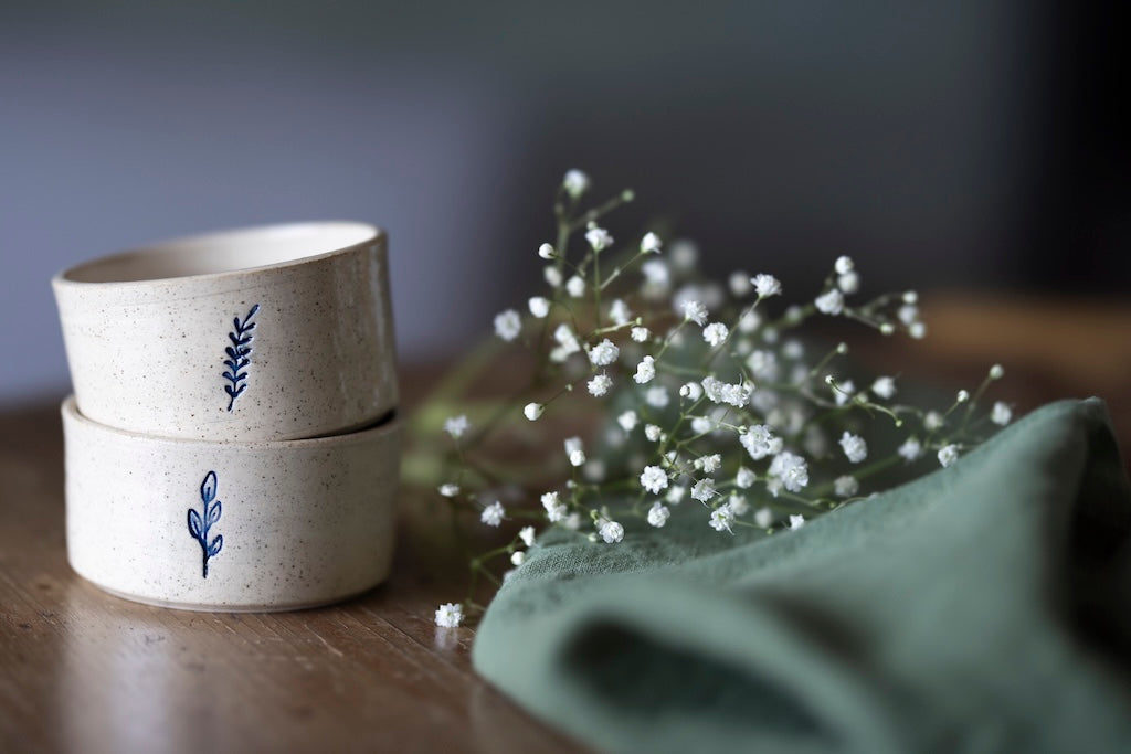 Blue Signature — Handmade Stoneware Baking Cups