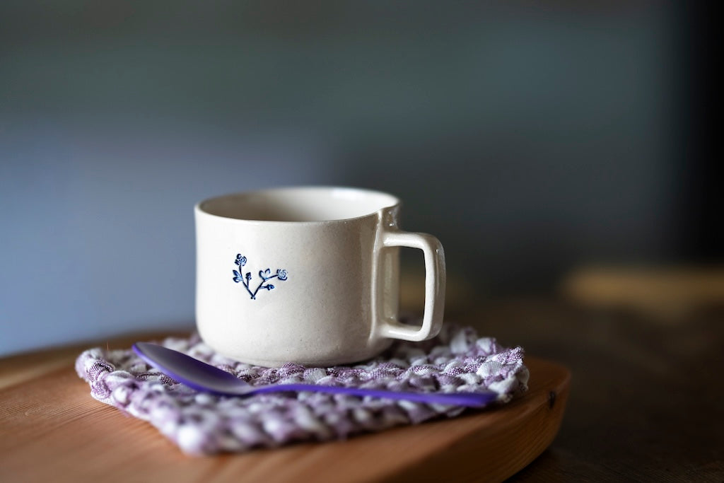 Blue Signature — Set tazza e piattino in gres