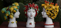 Lady L. - Vaso con testa in ceramica fatto a mano