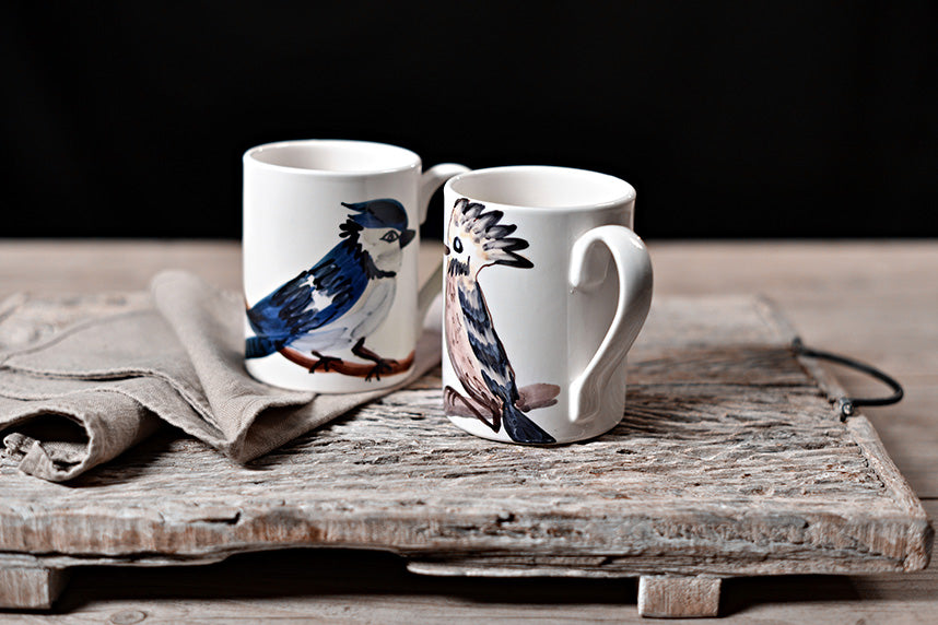 Birds - Handmade Ceramic Mug and Plate