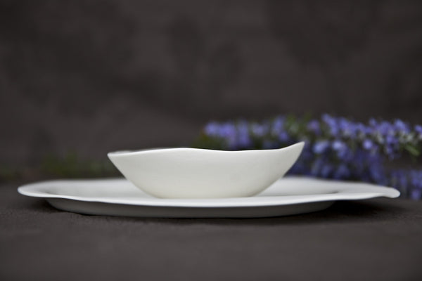 porcelain soup & pasta bowl with an irregular shape, Designer soup bowls, Designer pasta bowls, elegant pasta bowls, expensive limoges porcelain bowls