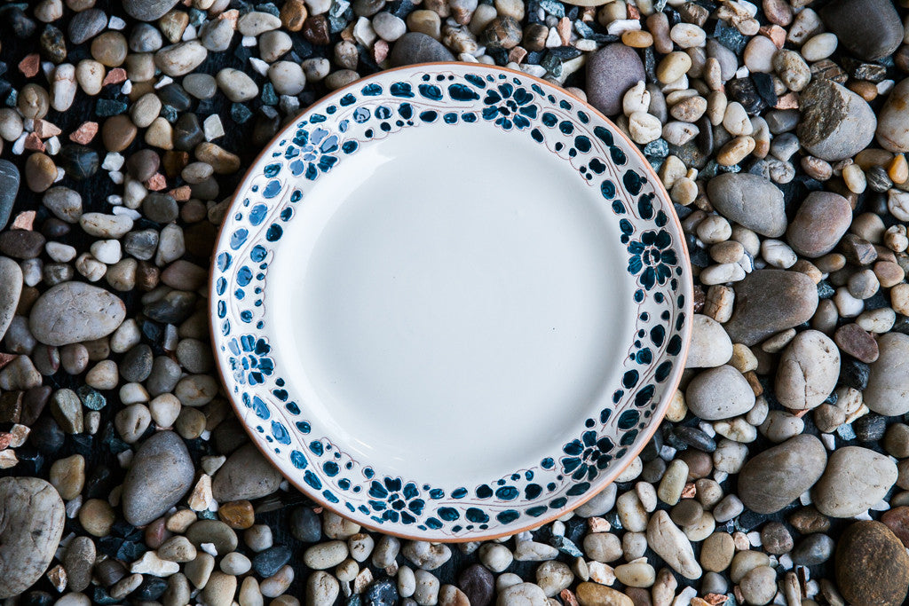 Handmade Ceramic Dish with Decorated Edges