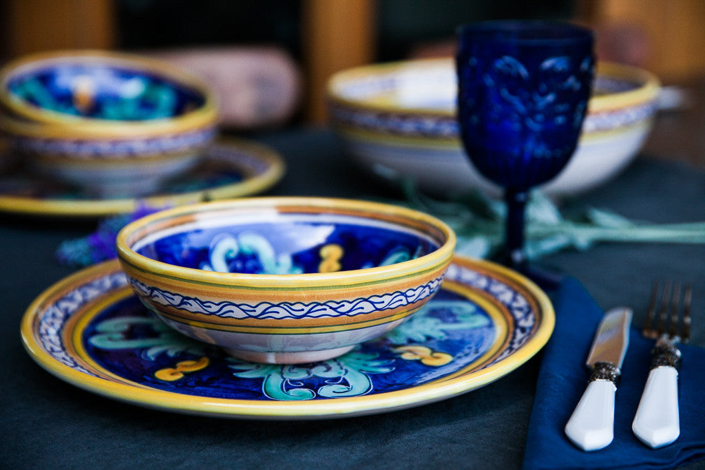 Moroccan Tea Glasses Blue & Gold Beautiful Classical Design Hand