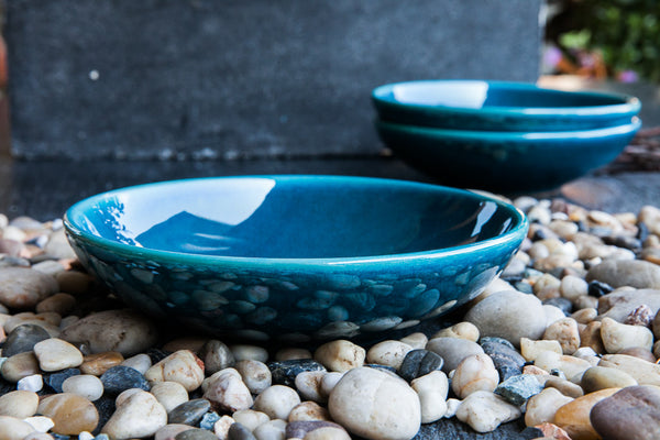 Handmade Turquoise Ceramic Soup & Pasta Bowl