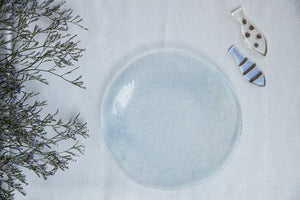 Aqua - Piatto piano in vetro pastello fatto a mano