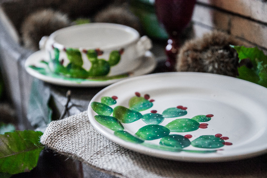 Cactus Hand-Painted Dinner Plate - Main Image