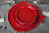Pesce Fish-Shaped Dinner Set in Red, Italian dinner plate, Italian style dinner plate, Luxury dinner plate, Luxury ceramic dinner plate,
