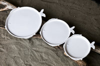  Fish-Shaped Dinner Set in White, White dinner ware, Red dinner ware, Red dinnerware, Red dinner set, White dinnerware set,