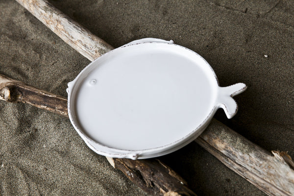 Playful Medium Large Ceramic Side Plate, Ceramic Side plate, Handmade ceramic side plate, Side plate, Red color side plate, White color side plate, White side plate,