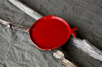 Playful Medium Large Ceramic Side Plate, Red side plate, Ceramic tableware, Red color tableware, White color tableware, Handmade tableware,