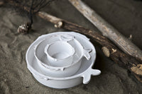 Pesce fish-shaped dinnerware set in white, Dishesonly pasta bowl, Dishesonly bowls, Modern soup bowl, Modern pasta bowl, Traditional soup bowl, Traditional pasta bowl