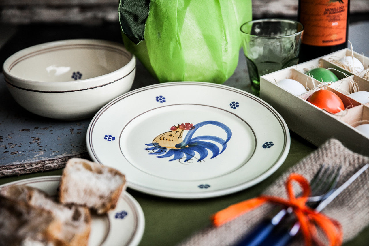 Gallo Rustic-Chic Hand-Painted 3-Piece Dinner Set Made in Italy