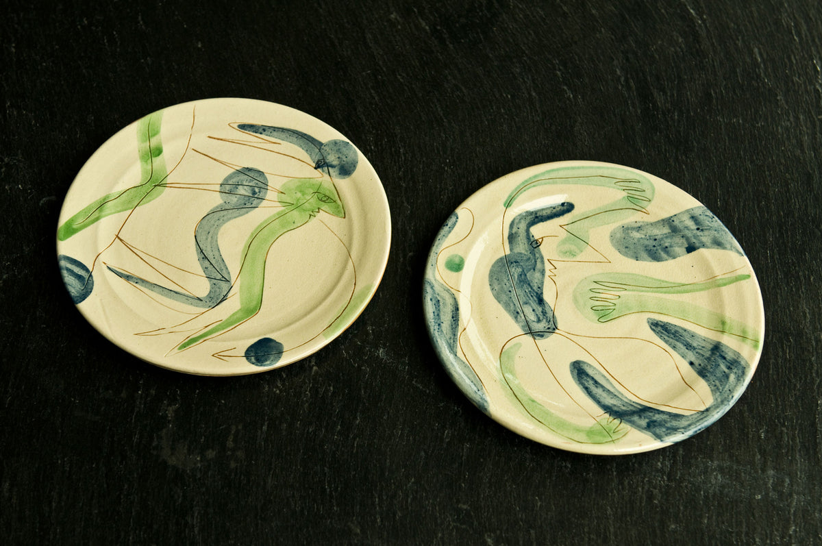 Hand-Painted Ceramic Dinner Set by Hans Fischer