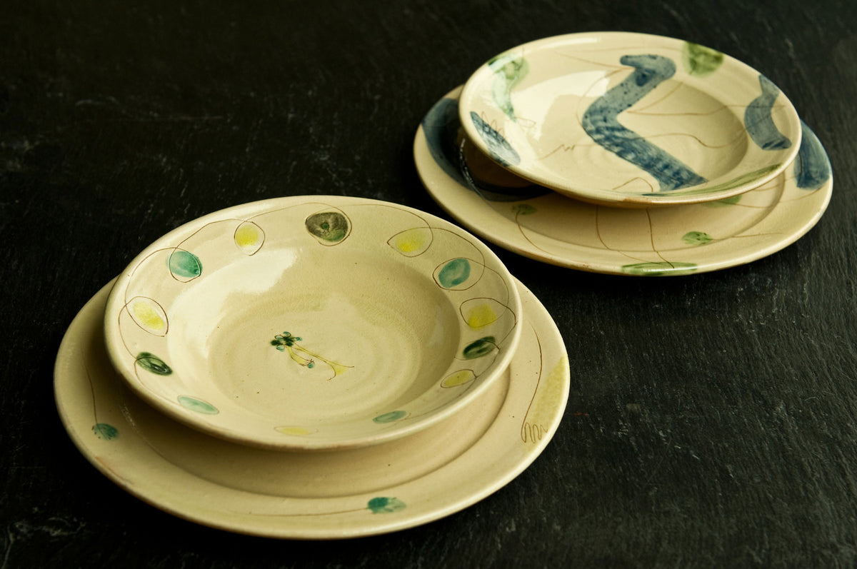 Hand-Painted Ceramic Dinner Set by Hans Fischer