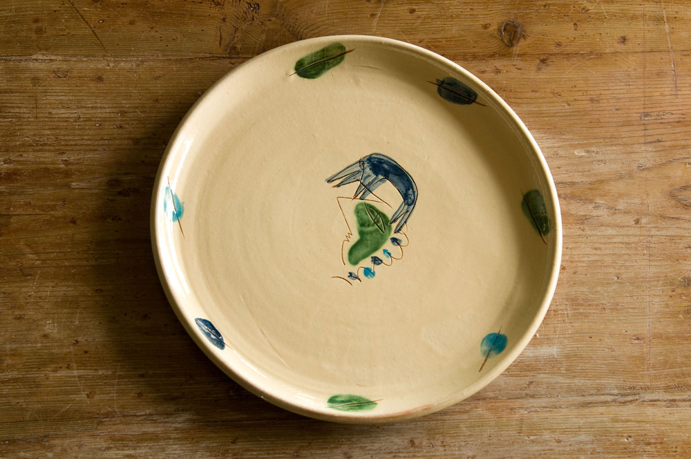 Hand-Painted Ceramic Serving Platter by Hans Fischer