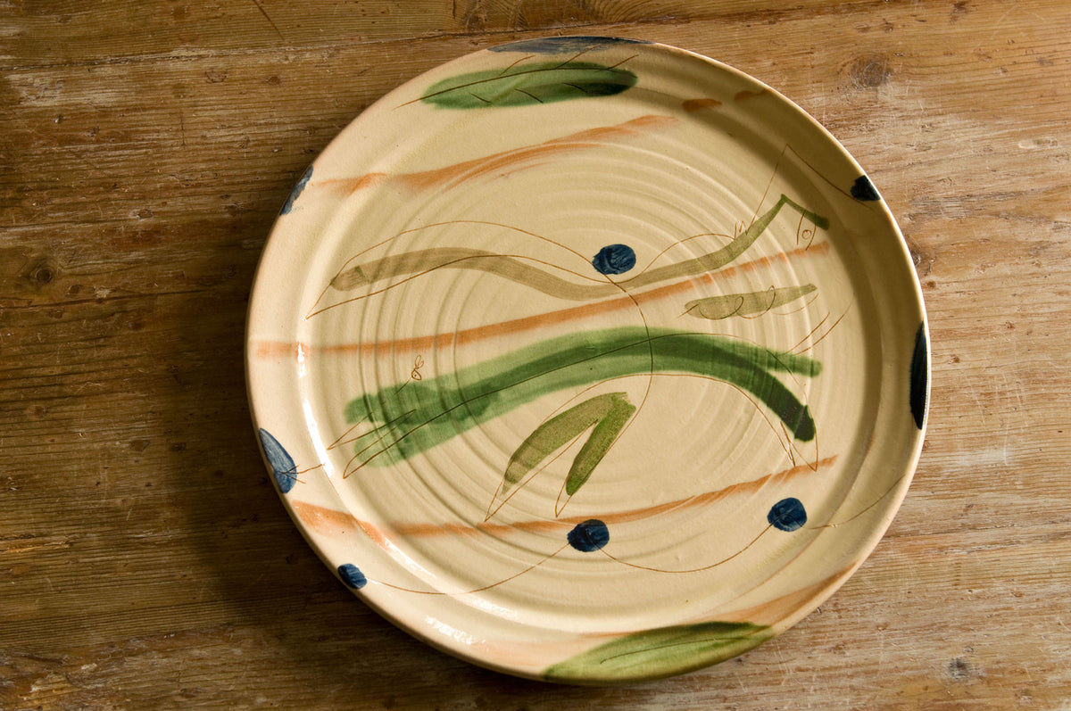 Hand-Painted Ceramic Serving Platter by Hans Fischer