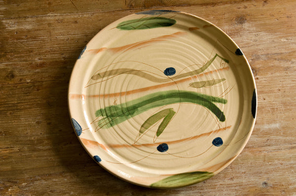 Hand-Painted Ceramic Serving Platter by Hans Fischer