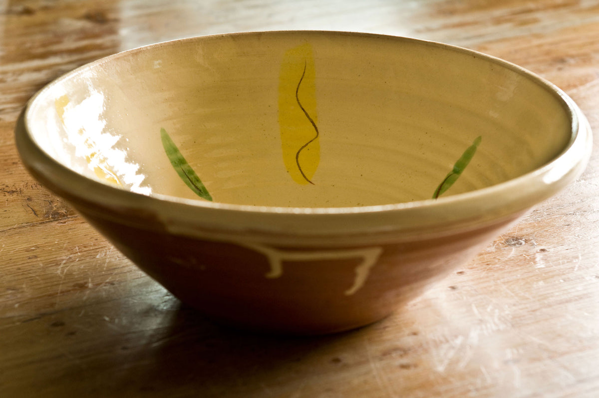 Hand-Painted Ceramic Serving Bowl by Hans Fischer