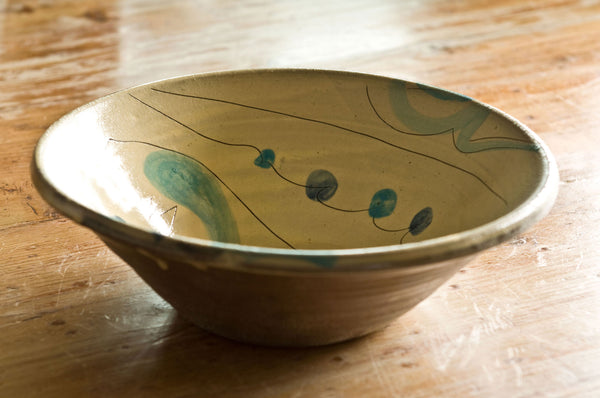 Hand-Painted Ceramic Serving Bowl