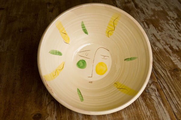 Hand-Painted Ceramic Serving Bowl by Hans Fischer