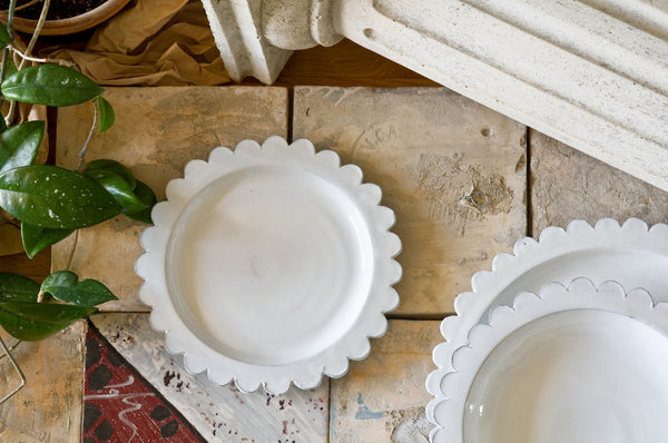 Fancy White Ceramic Side Plate