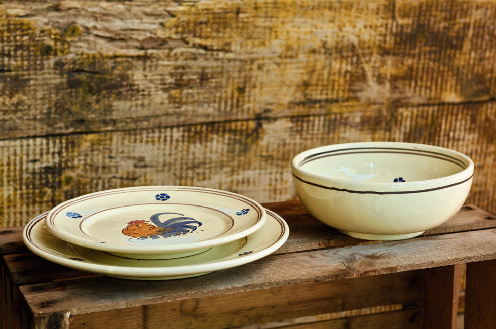 Gallo - Hand-Painted Rustic Soup & Pasta Bowl