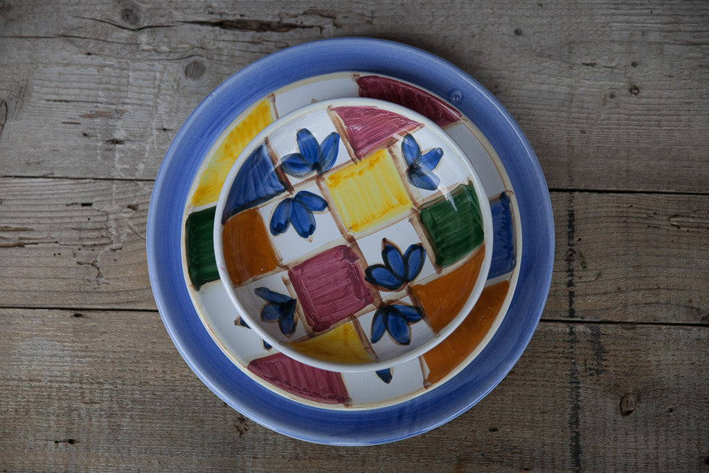 Hand-Painted Ceramic Dinner Set Made in Italy