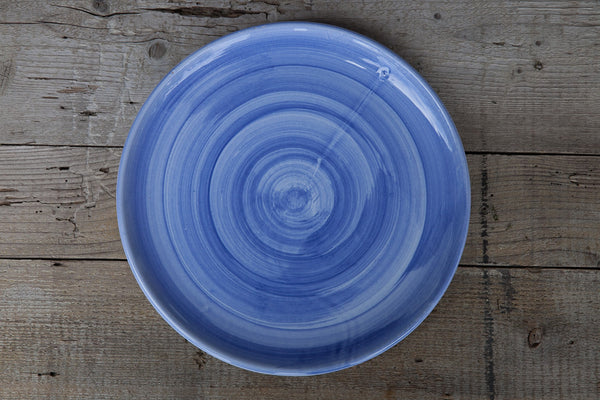 blue ceramic platter