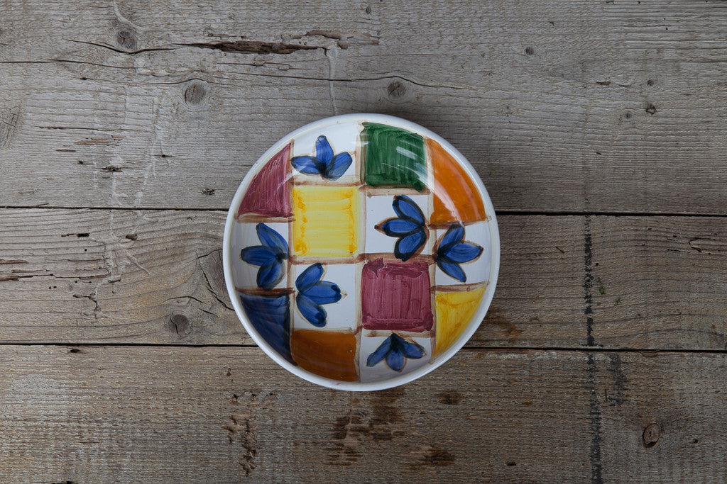 Mondrian Soup & Pasta Bowl Hand-Painted 