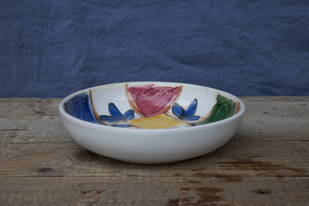 Mondrian Soup & Pasta Bowl Hand-Painted Side View
