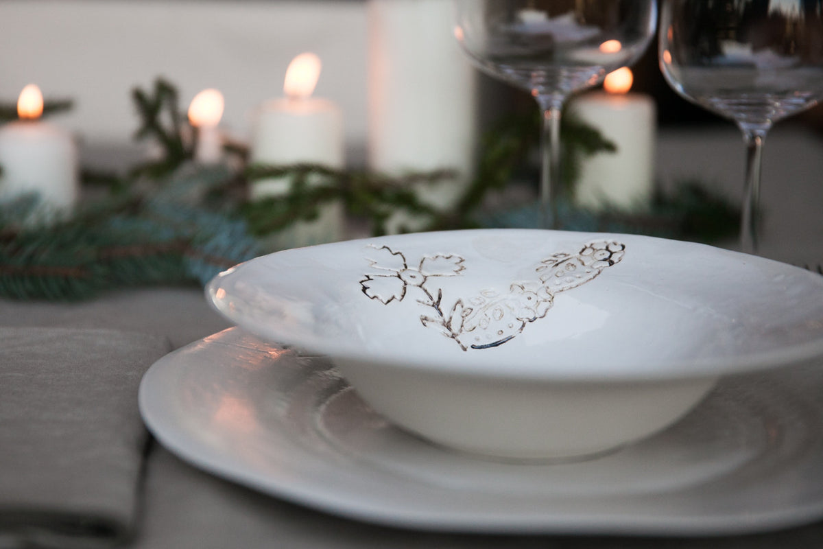 Foglia - Gold-White Porcelain Dinner Set
