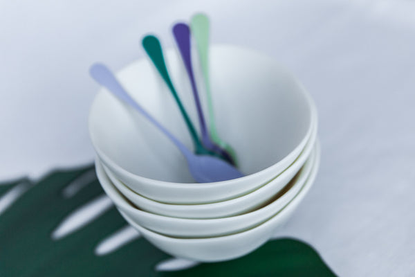 Handmade White Resin Side Bowl by Tina Frey